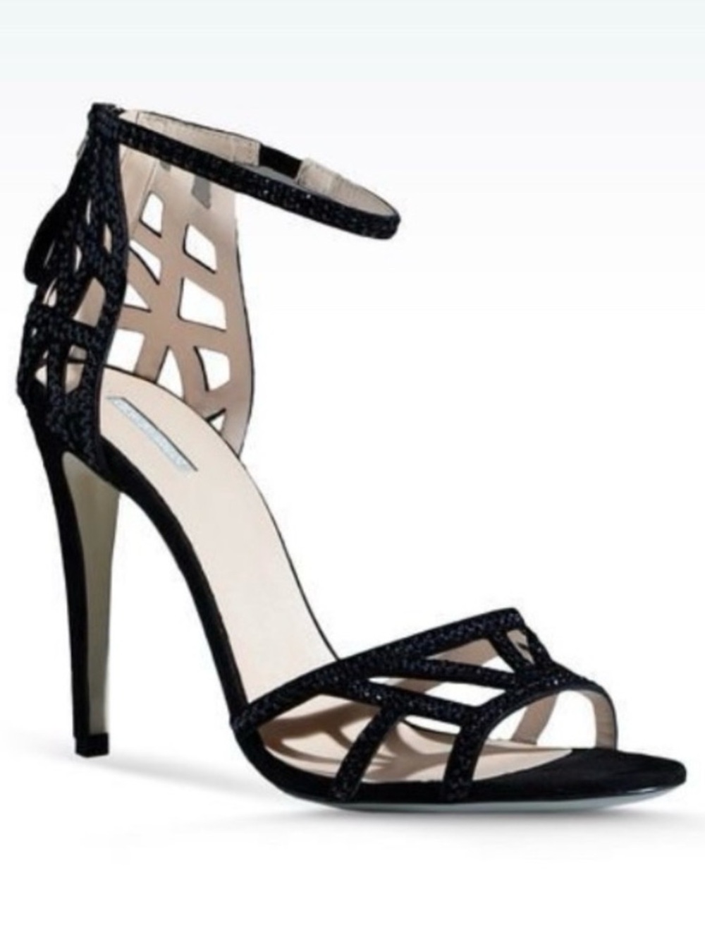 Giorgio Armani Runway Spring 2013 Black Embellished Stiletto Sandals